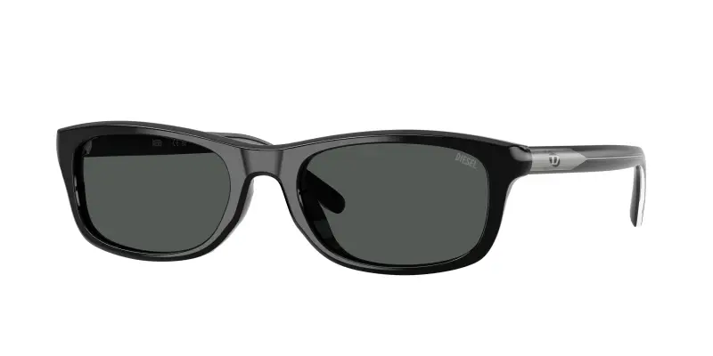 Unisex DIESEL DL2018F 200187 Occhiali da sole Acetato Nero Nero Squadrata Normale