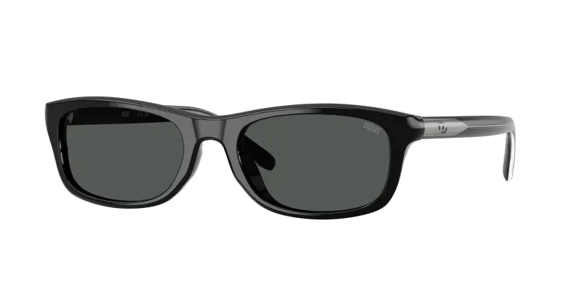 Unisex DIESEL DL2018U 200187 Occhiali da sole Acetato Nero Nero Squadrata Normale