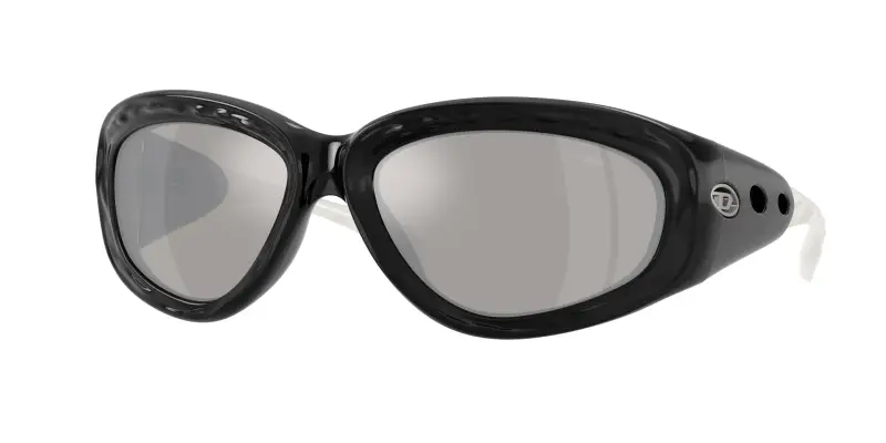 Unisex DIESEL DL3015U 20016G Occhiali da sole Iniettato Nero Grigio Pillow Specchiate