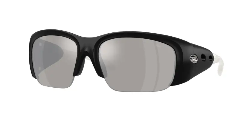 Unisex DIESEL DL3016U 20026G Occhiali da sole Iniettato Nero Grigio Pillow Specchiate