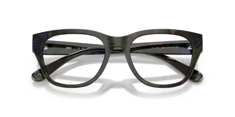 Unisex DIESEL DL4001 2042 Montature da vista Acetato Verde Trasparente Squadrata Normale miniatura 2