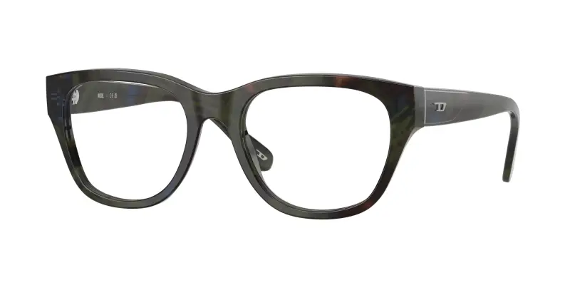 Unisex DIESEL DL4001 2042 Montature da vista Acetato Verde Trasparente Squadrata Normale