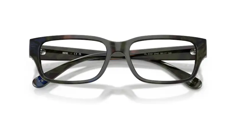 Unisex DIESEL DL4002 2042 Montature da vista Acetato Verde Trasparente Squadrata Normale miniatura 2