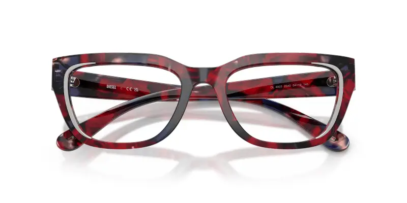 Unisex DIESEL DL4003 2040 Montature da vista Acetato Tartaruga Trasparente Squadrata Normale miniatura 2