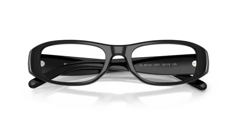 Unisex DIESEL DL4014U 2001 Montature da vista Acetato Nero Trasparente Pillow Normale miniatura 2