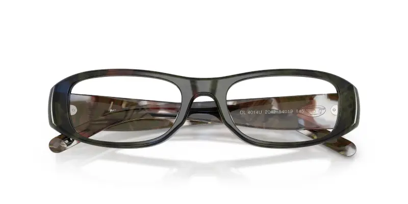 Unisex DIESEL DL4014U 2042 Montature da vista Acetato Verde Trasparente Pillow Normale miniatura 2