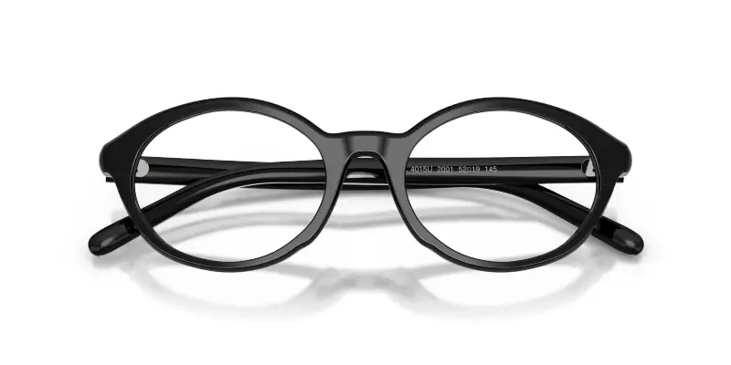 Unisex DIESEL DL4015U 2001 Montature da vista Acetato Nero Trasparente Rotonda Normale miniatura 2
