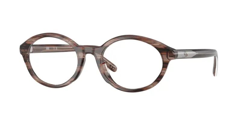 Unisex DIESEL DL4015U 2036 Montature da vista Acetato Marrone Trasparente Rotonda Normale