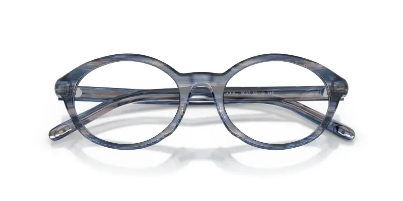 Unisex DIESEL DL4015U 2037 Montature da vista Acetato Blu Trasparente Rotonda Normale miniatura 2