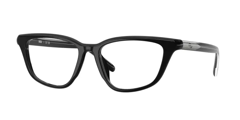 Unisex DIESEL DL4016F 2001 Montature da vista Acetato Nero Trasparente Cat Eye Normale