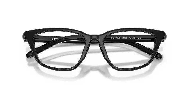 Unisex DIESEL DL4016U 2001 Montature da vista Acetato Nero Trasparente Cat Eye Normale miniatura 2