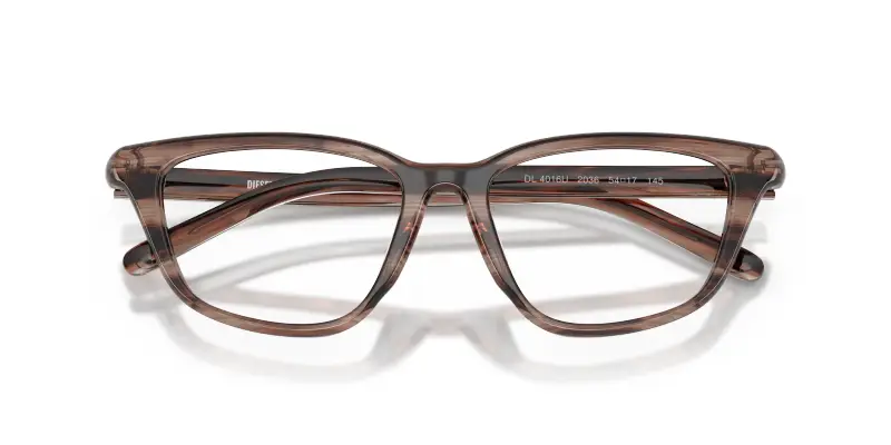 Unisex DIESEL DL4016U 2036 Montature da vista Acetato Marrone Trasparente Cat Eye Normale miniatura 2