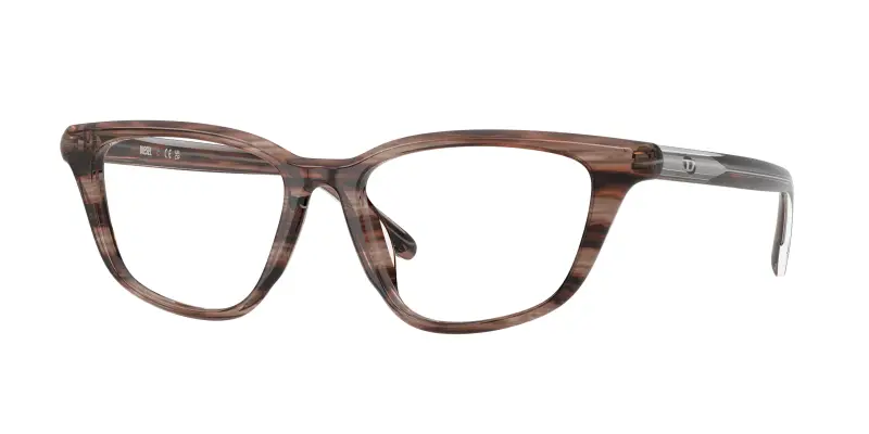 Unisex DIESEL DL4016U 2036 Montature da vista Acetato Marrone Trasparente Cat Eye Normale