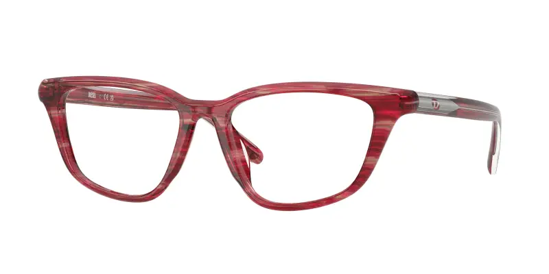 Unisex DIESEL DL4016U 2038 Montature da vista Acetato Rosso Trasparente Cat Eye Normale