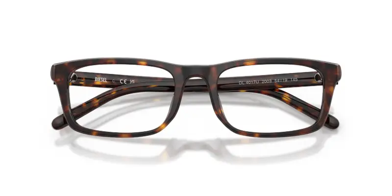 Unisex DIESEL DL4017U 2003 Montature da vista Acetato Tartaruga Trasparente Squadrata Normale miniatura 2