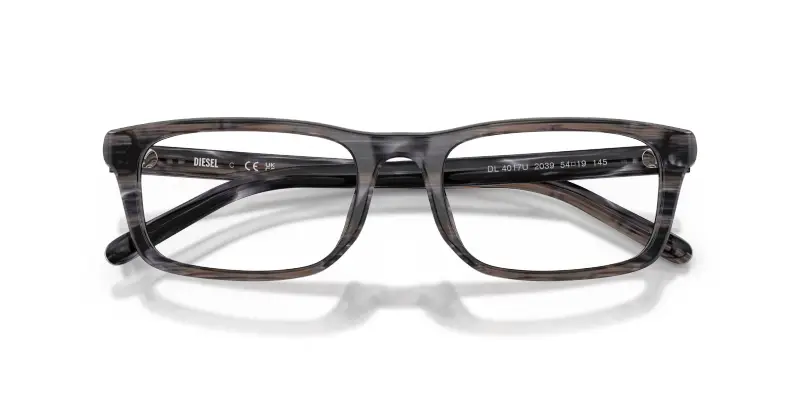 Unisex DIESEL DL4017U 2039 Montature da vista Acetato Grigio Trasparente Squadrata Normale miniatura 2