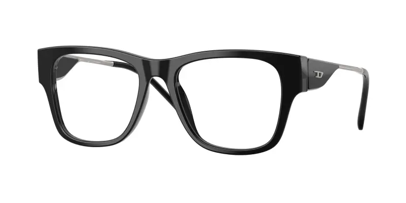 Unisex DIESEL DL4019U 2044 Montature da vista Acetato Nero Trasparente Squadrata Normale