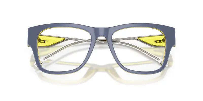 Unisex DIESEL DL4019U 2046 Montature da vista Acetato Giallo Trasparente Squadrata Normale miniatura 2