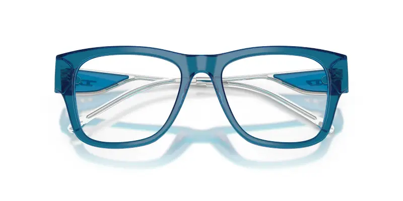 Unisex DIESEL DL4019U 2051 Montature da vista Acetato Blu Trasparente Squadrata Normale miniatura 2
