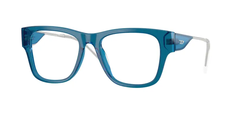 Unisex DIESEL DL4019U 2051 Montature da vista Acetato Blu Trasparente Squadrata Normale