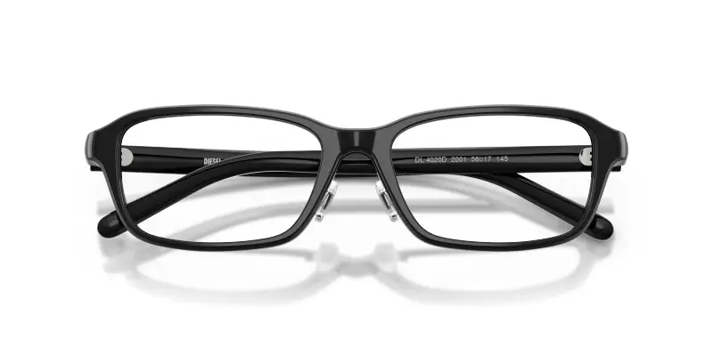 Unisex DIESEL DL4020D 2001 Montature da vista Acetato Nero Trasparente Rotonda Normale miniatura 2