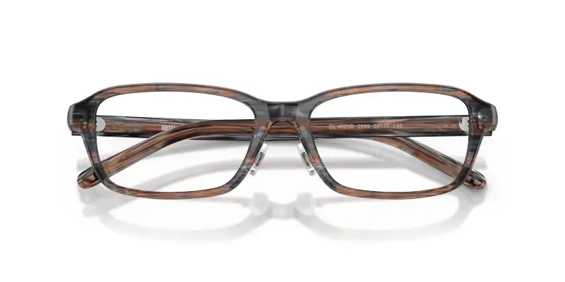 Unisex DIESEL DL4020D 2039 Montature da vista Acetato Grigio Trasparente Rotonda Normale miniatura 2