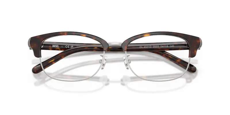 Unisex DIESEL DL4021D 2003 Montature da vista Acetato Tartaruga Trasparente Rotonda Normale miniatura 2