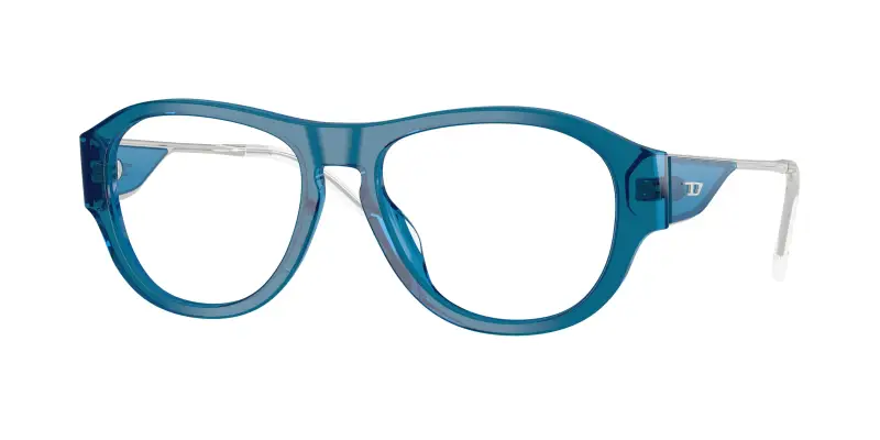 Unisex DIESEL DL4022U 2051 Montature da vista Acetato Blu Trasparente Squadrata Normale