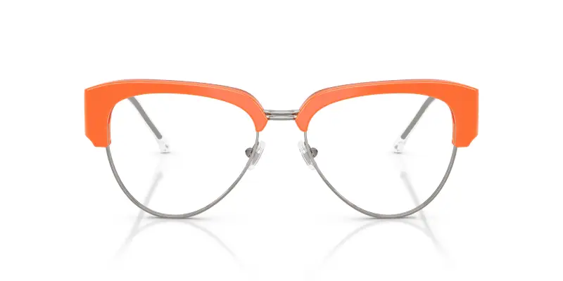 Unisex DIESEL DL4023 2047 Montature da vista Acetato Arancione Trasparente Rotonda Normale miniatura 3