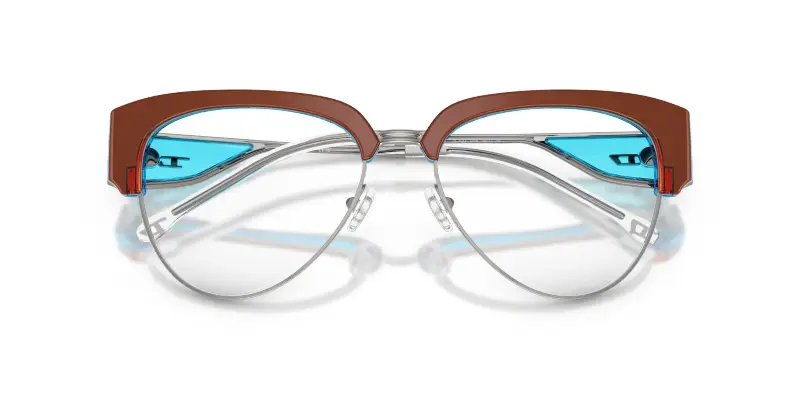 Unisex DIESEL DL4023 2048 Montature da vista Acetato Marrone Trasparente Rotonda Normale miniatura 2