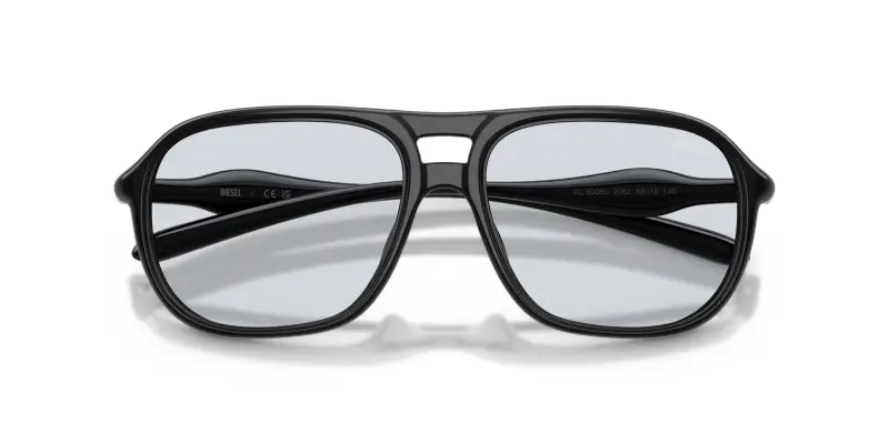 Unisex DIESEL DL6008U 2062 Montature da vista Iniettato Nero Blu Rotonda Normale miniatura 2