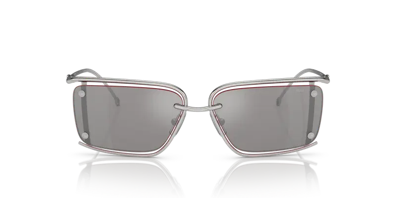 DIESEL Unisex DL1002 103/6G Occhiali da sole Metallo Argento Grigio Squadrata Normale miniatura 2
