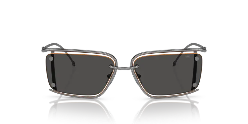 DIESEL Unisex DL1002 104/87 Occhiali da sole Metallo Grigio Grigio Squadrata Normale miniatura 2