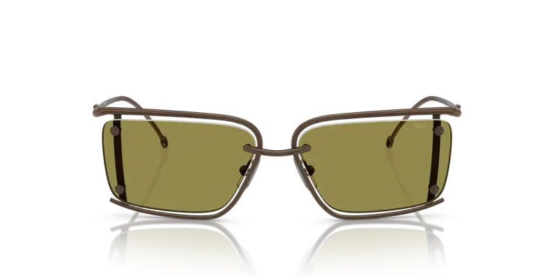 DIESEL Unisex DL1002 105/2 Occhiali da sole Metallo Bronzo Verde Squadrata Normale miniatura 2