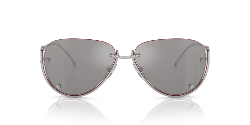 DIESEL Unisex DL1003 103/6G Occhiali da sole Metallo Argento Grigio Pilot Normale miniatura 2