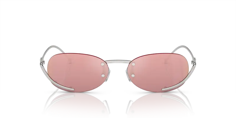 DIESEL Unisex DL1004 103/E4 Occhiali da sole Metallo Argento Rosa Rotonda Specchiate miniatura 2