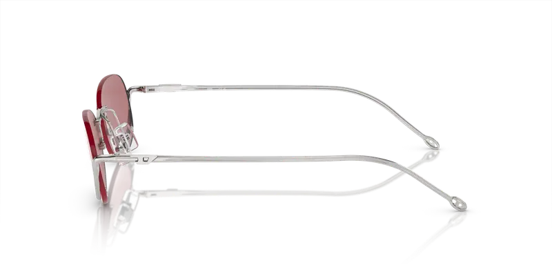 DIESEL Unisex DL1004 103/E4 Occhiali da sole Metallo Argento Rosa Rotonda Specchiate miniatura 3