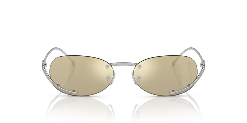 DIESEL Unisex DL1004 111/V9 Occhiali da sole Metallo Argento Giallo Rotonda Normale miniatura 2