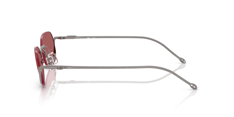 DIESEL Unisex DL1004 115/B5 Occhiali da sole Metallo Grigio Rosso Rotonda Normale miniatura 3