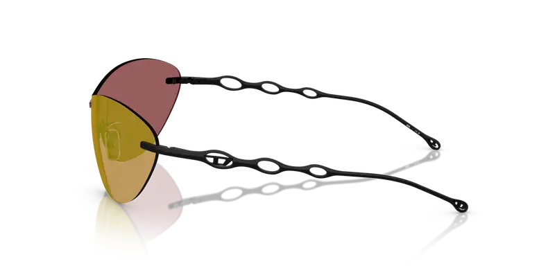 DIESEL Unisex DL1006 109/D0 Occhiali da sole Metallo Nero Viola Rotonda Specchiate miniatura 3