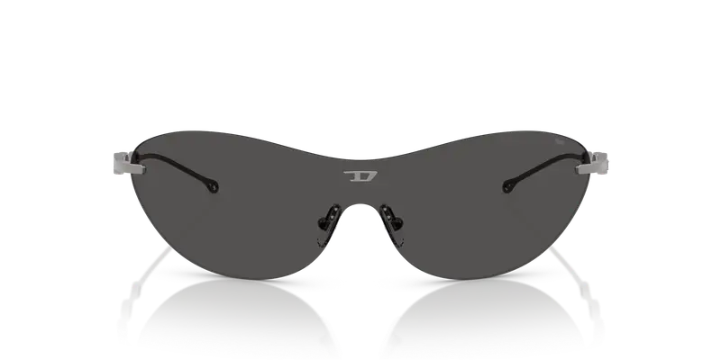 DIESEL Unisex DL1006 113/87 Occhiali da sole Metallo Grigio Grigio Rotonda Normale miniatura 2