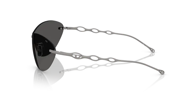 DIESEL Unisex DL1006 113/87 Occhiali da sole Metallo Grigio Grigio Rotonda Normale miniatura 3