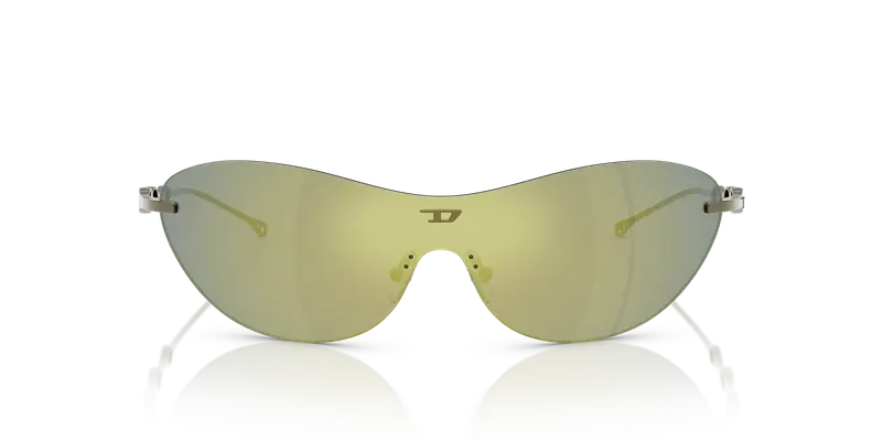 DIESEL Unisex DL1006 114/J2 Occhiali da sole Metallo Verde Verde Rotonda Normale miniatura 2