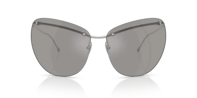 DIESEL Unisex DL1007 10016G Occhiali da sole Metallo Grigio Grigio Cat Eye Normale miniatura 2