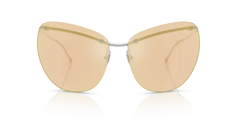 DIESEL Unisex DL1007 103/5A Occhiali da sole Metallo Argento Marrone Cat Eye Specchiate miniatura 2