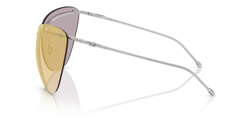 DIESEL Unisex DL1007 103/5A Occhiali da sole Metallo Argento Marrone Cat Eye Specchiate miniatura 3