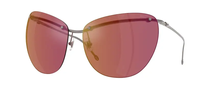 DIESEL Unisex DL1007  115/D0 Occhiali da sole Metallo Grigio Viola Cat Eye Specchiate