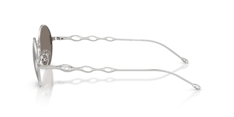 DIESEL Unisex DL1008 1001Z6 Occhiali da sole Metallo Argento Argento Rotonda Normale miniatura 3