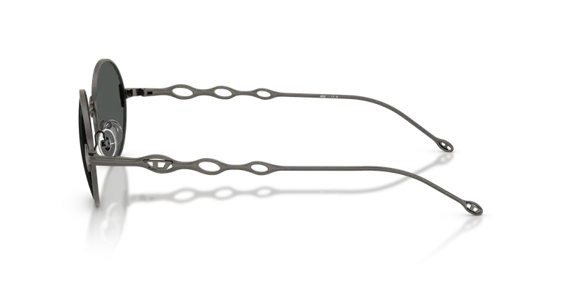 DIESEL Unisex DL1008 100987 Occhiali da sole Metallo Grigio Grigio Rotonda Normale miniatura 3