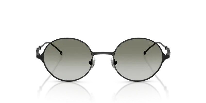 DIESEL Unisex DL1008 10138E Occhiali da sole Metallo Nero Verde Rotonda Normale Sfumato miniatura 2